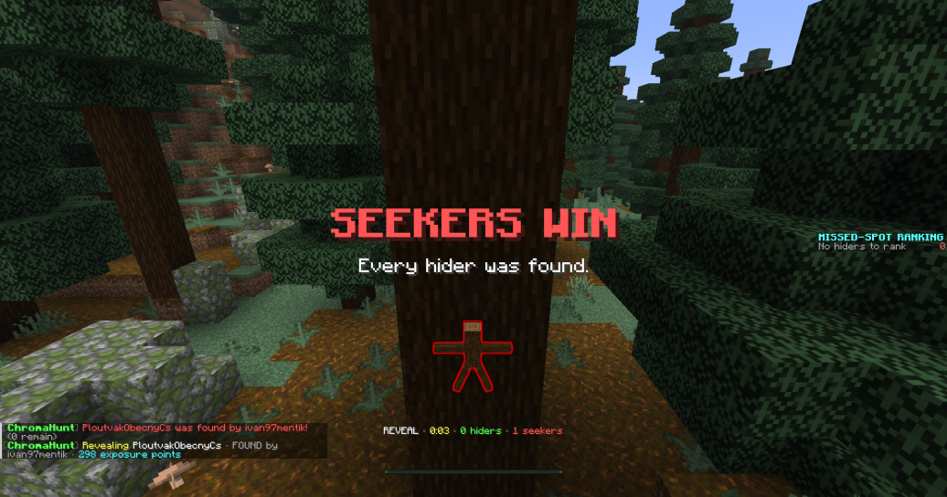 ChromaHunt final reveal showing a seeker victory